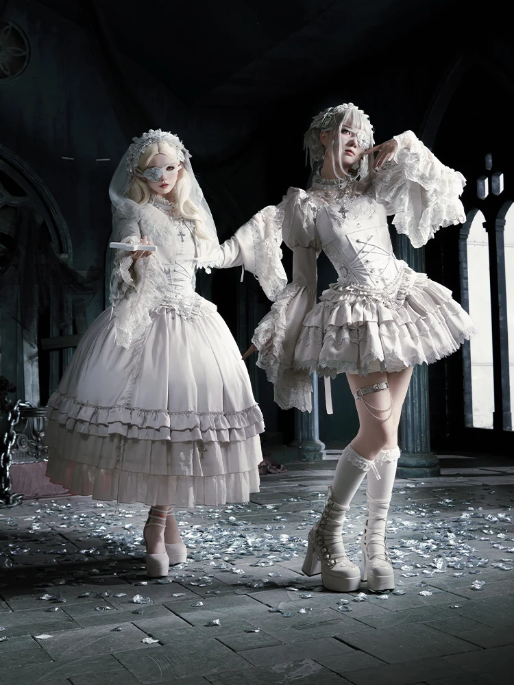 Halloween Carnaval Cos Lolita Jurk Franse Elegante Retro Hofstijl Jurk Dames Visgraat Korset Lange Rok Zeemeermin Rokken Set