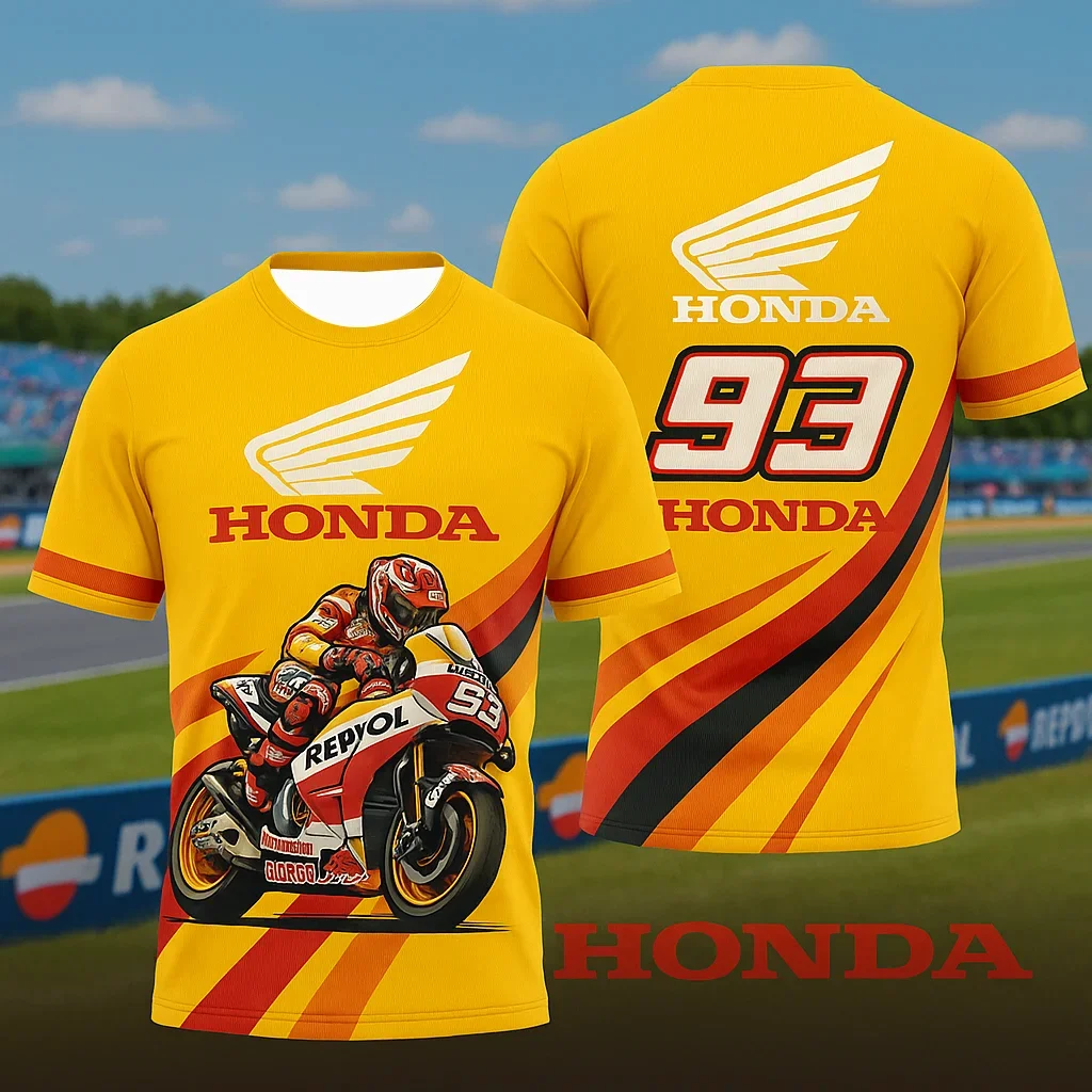 

Mens Honda Motorcycle Team Street Riding TShirt Quick Dry Breathable Jersey Comfortable Short Sleeve Daily Wear Clothing
