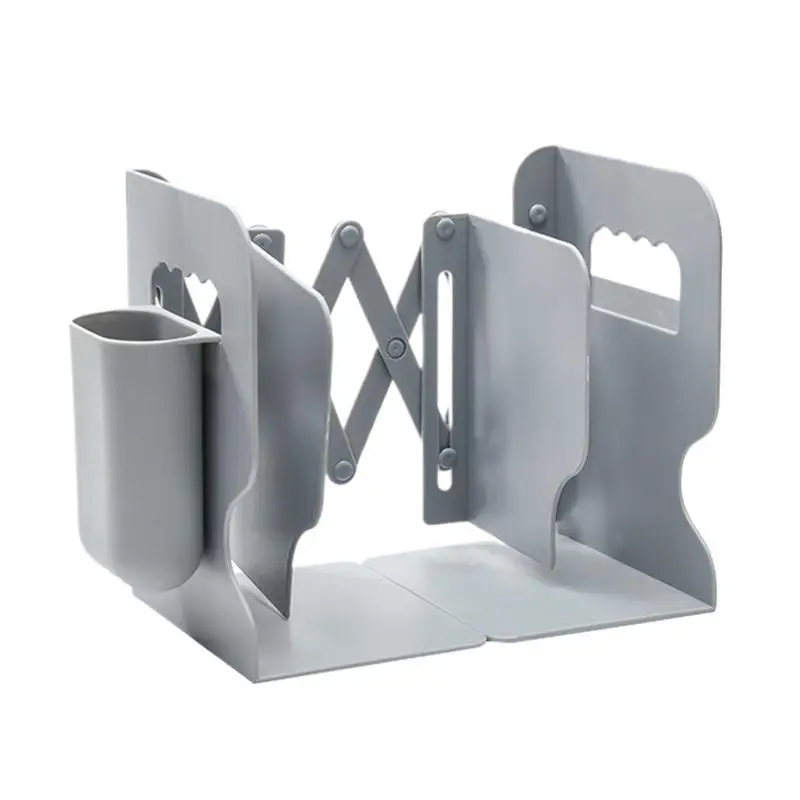 Book Ends Adjustable Book Holders With Pen Holder Reusable School Supplies Heavy Duty Storage Rack For Home Studio School