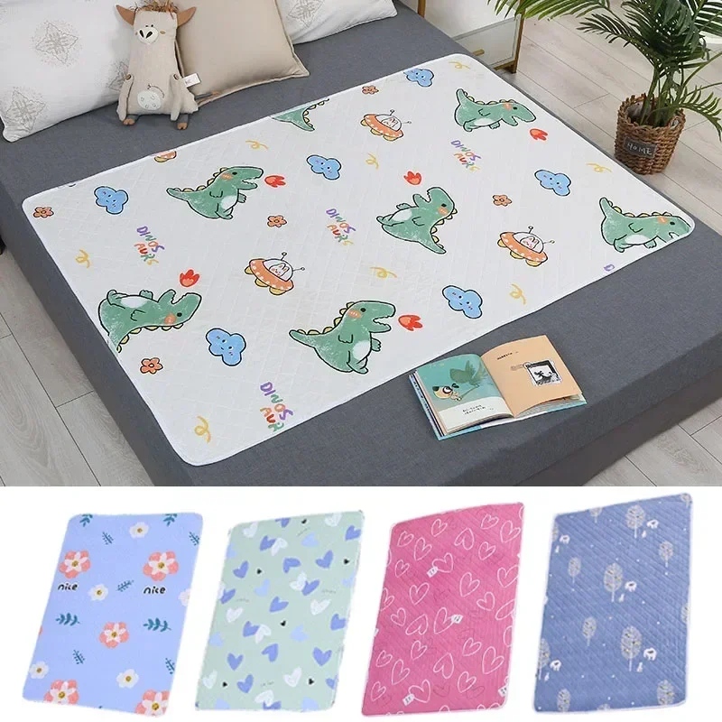 Waterproof Washable Mattress Urine Mat for Baby Toddlers Cute Cartoon Bed Protector Diaper Bedding Urine Pads Cloth Breathable