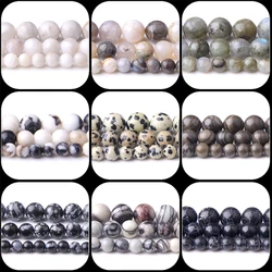 Natural 6 8 10mm Round Stone Beaded Beads Crystals Labradorite Agates Bead Loose Smooth Spacer Beads for Jewelry Making Handmade