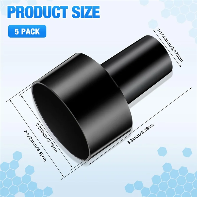 -A14E 5 قطع WS25011A 2-1/2 بوصة إلى 1-1/4 بوصة محولات خرطوم مكنسة كهربائية عالمية محول مكنسة كهربائية جافة ورطبة ، محول مكنسة كهربائية