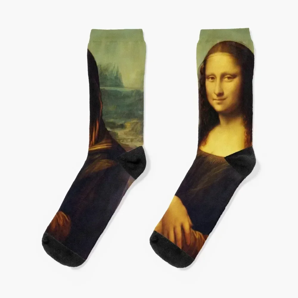 

Mona Lisa - Detailed & Restored Socks Climbing Lots Wholesale Stockings man Woman Socks Men's