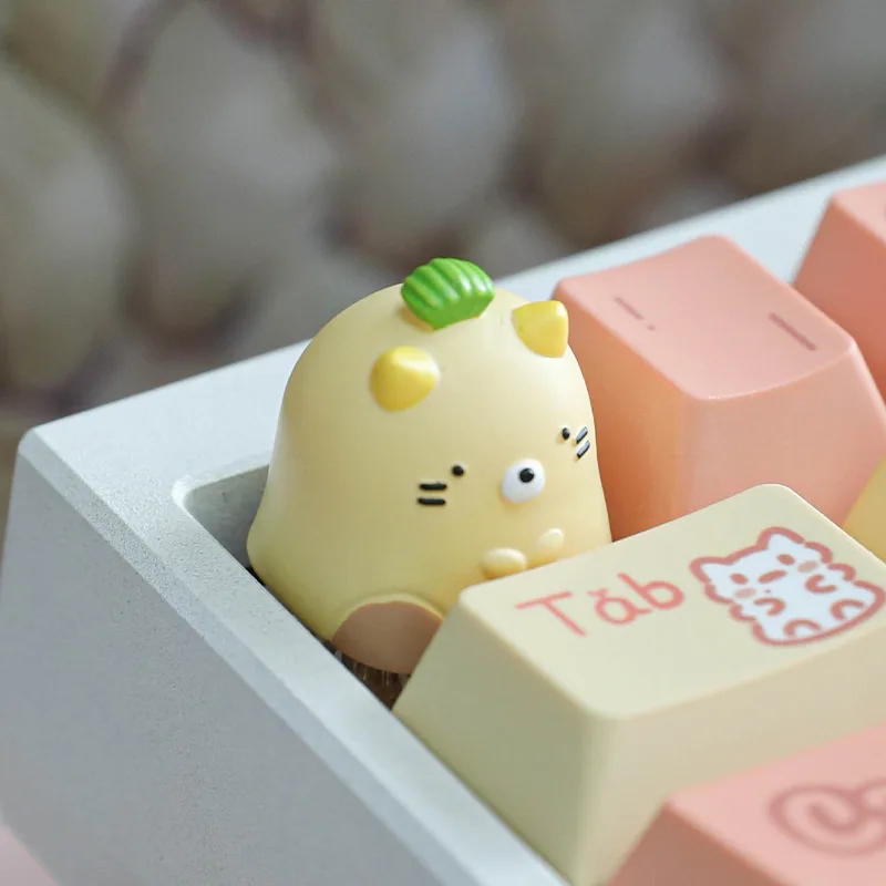 Corner bio-resin keycap cute girl mechanical keyboard personalized keycap custom keyboard cap
