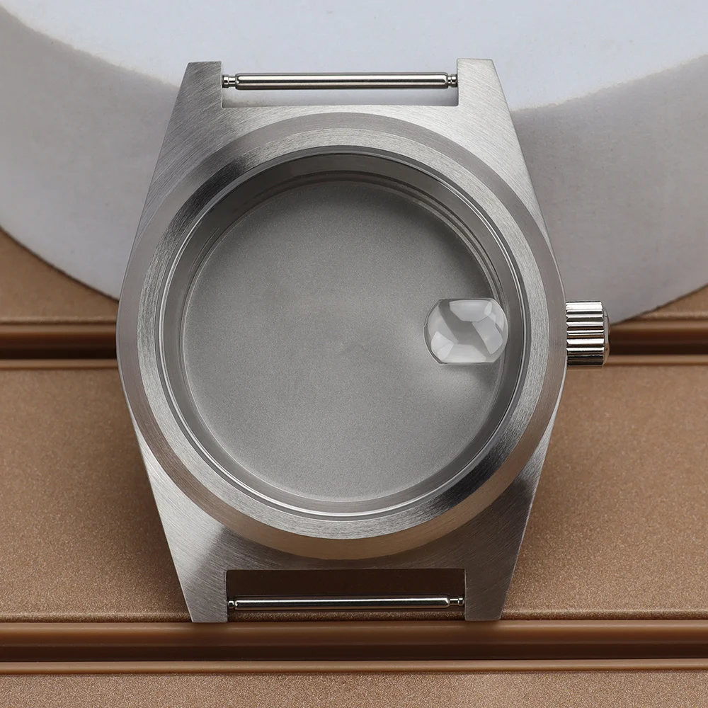 

38mm Silver Watch Case 316L Stainless Steel Brushed Case For NH35 NH36 NH38 NH70 NH72 Automatic Movement 29mmDial Sapphire Glass