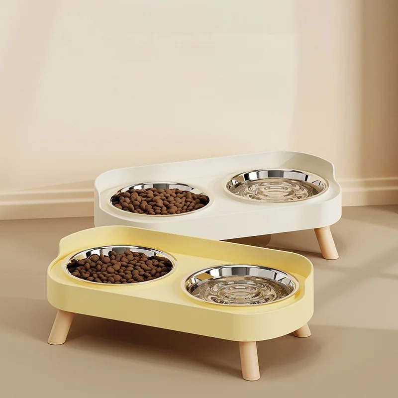 

Stainless Steel Double Pet Bowl: Elevated Non-Slip Feeder, Spill-Proof Design for Mess-Free Meals for Cats and Dogs