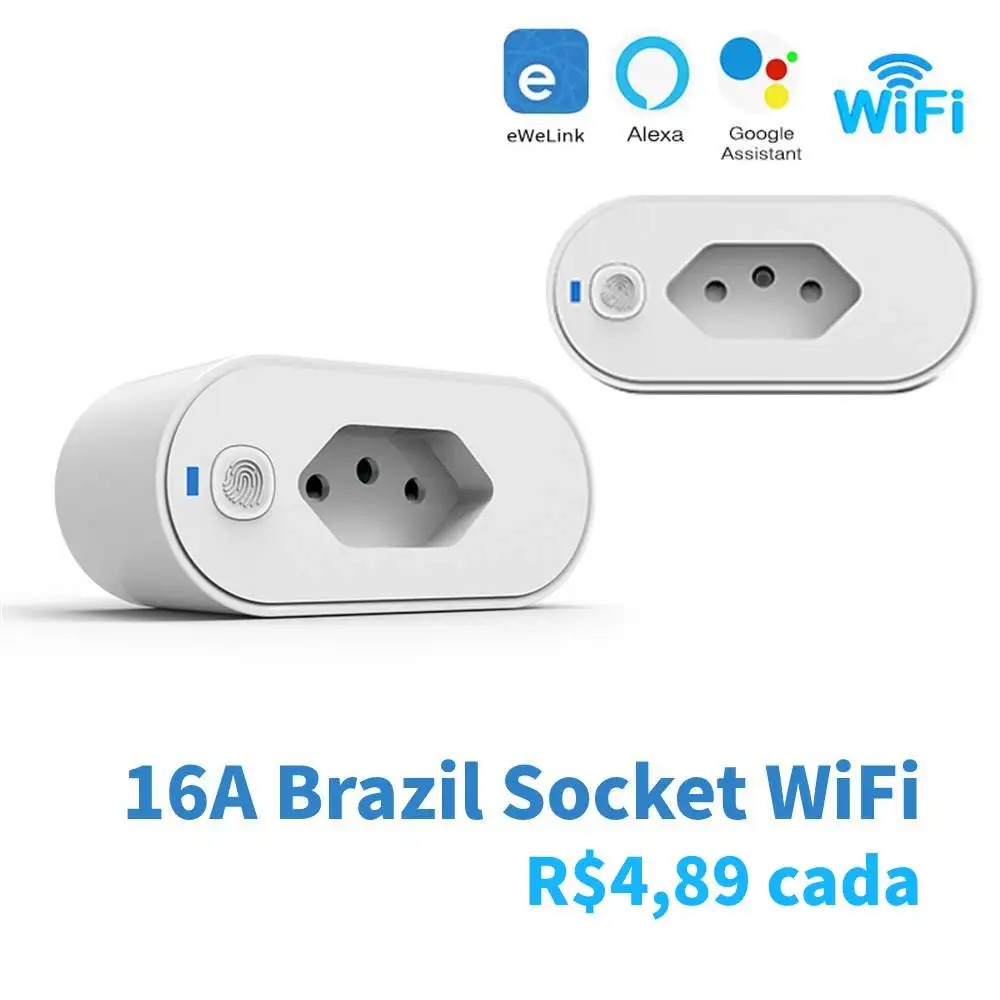 eWelink WiFi Smart Plug 16A Brazil Power Socket Outlet Smart Life With Power Monitor Timing Works With Alexa Google Home