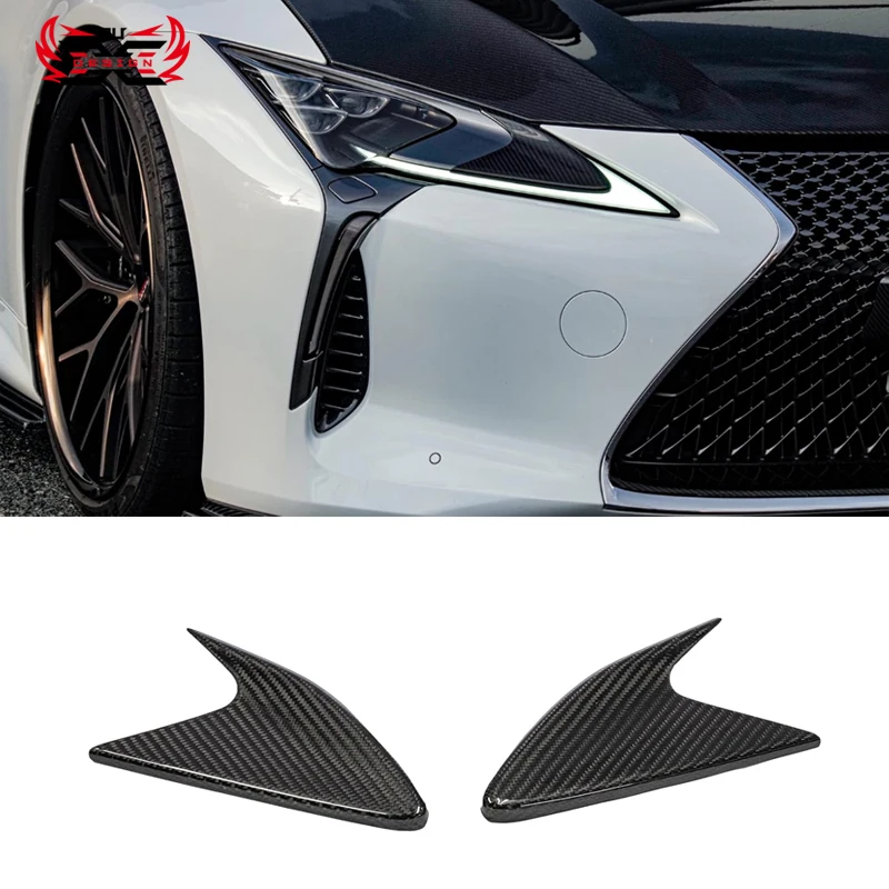 For Lexus LC500 LC500H Wholesale Dry Carbon Fiber Front Bumper Head Light Inner Panel Canards Bodykit