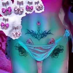 MIQIAO Big Butterfly Belly Button Rings Piercing 925 Silver Body Jewelry Bow Tie Navel Piercing Jewelry New Arrival