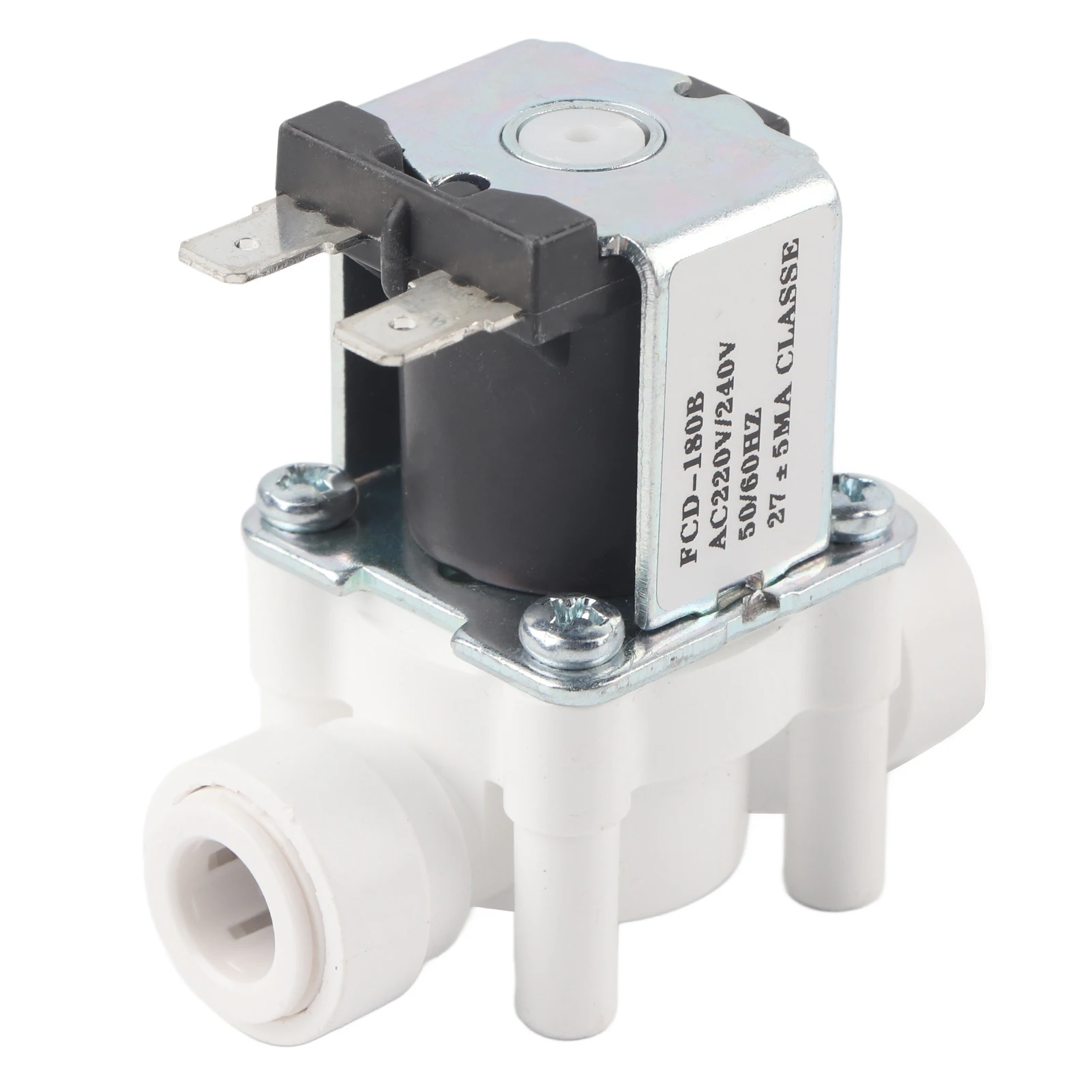 Plastic Electric Solenoid Valve Normally Closed Inlet Flows Switch Normally Closed Solenoid Valve 3/8in Quick Connector