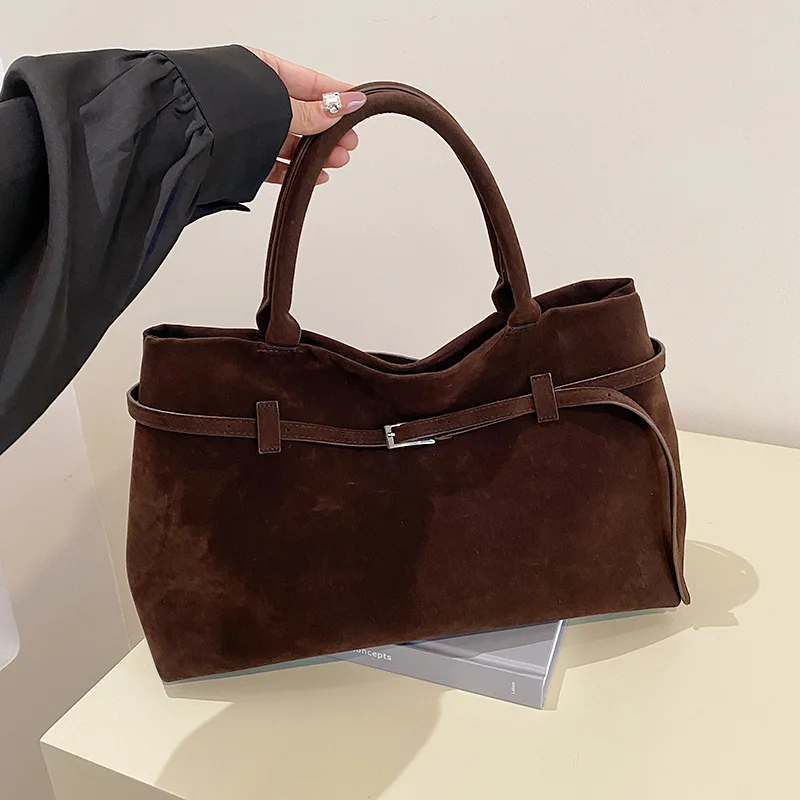 

Матовая кожаная большая сумка в стиле ретро для женщин, Новое поступление 2024, модная большая вместительная сумка на плечо, сумка для подмышек