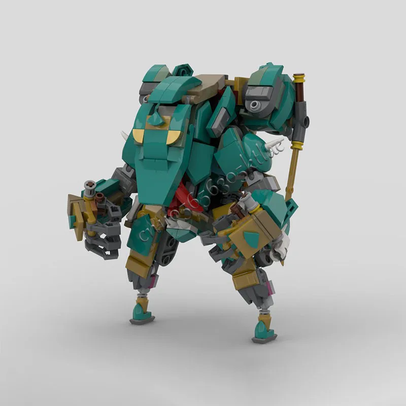 New 393 Parts MOC Crazy Blue Dinosaur Building Blocks Model For Children Assembly Display Toys Festival Surprise Birthday Gifts