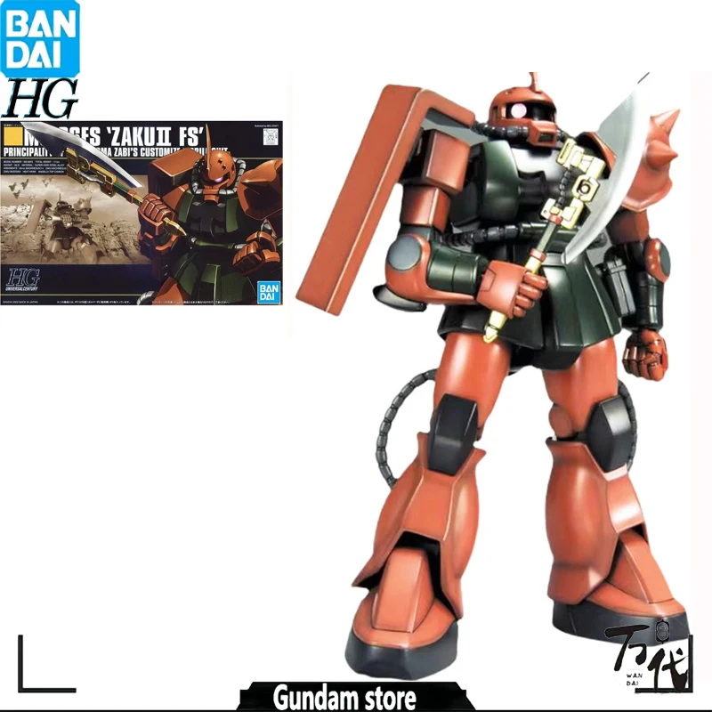 

100% BANDAI Подлинная GUNDAM HGUC 1/144 MS-06FS ZAKU II Коллекция аниме сборка модель фигурки Подвижная кукла подарок