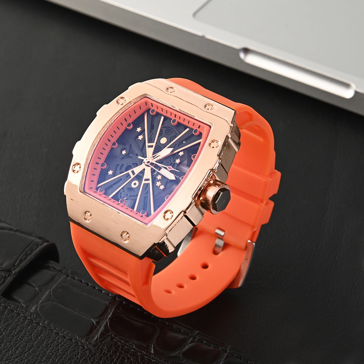 2024 New Fashion Men Luxury Watches Top Mens Big Silicone Jelly Casual Quartz Watch For Gift Relogio Masculino Male Wristwatches