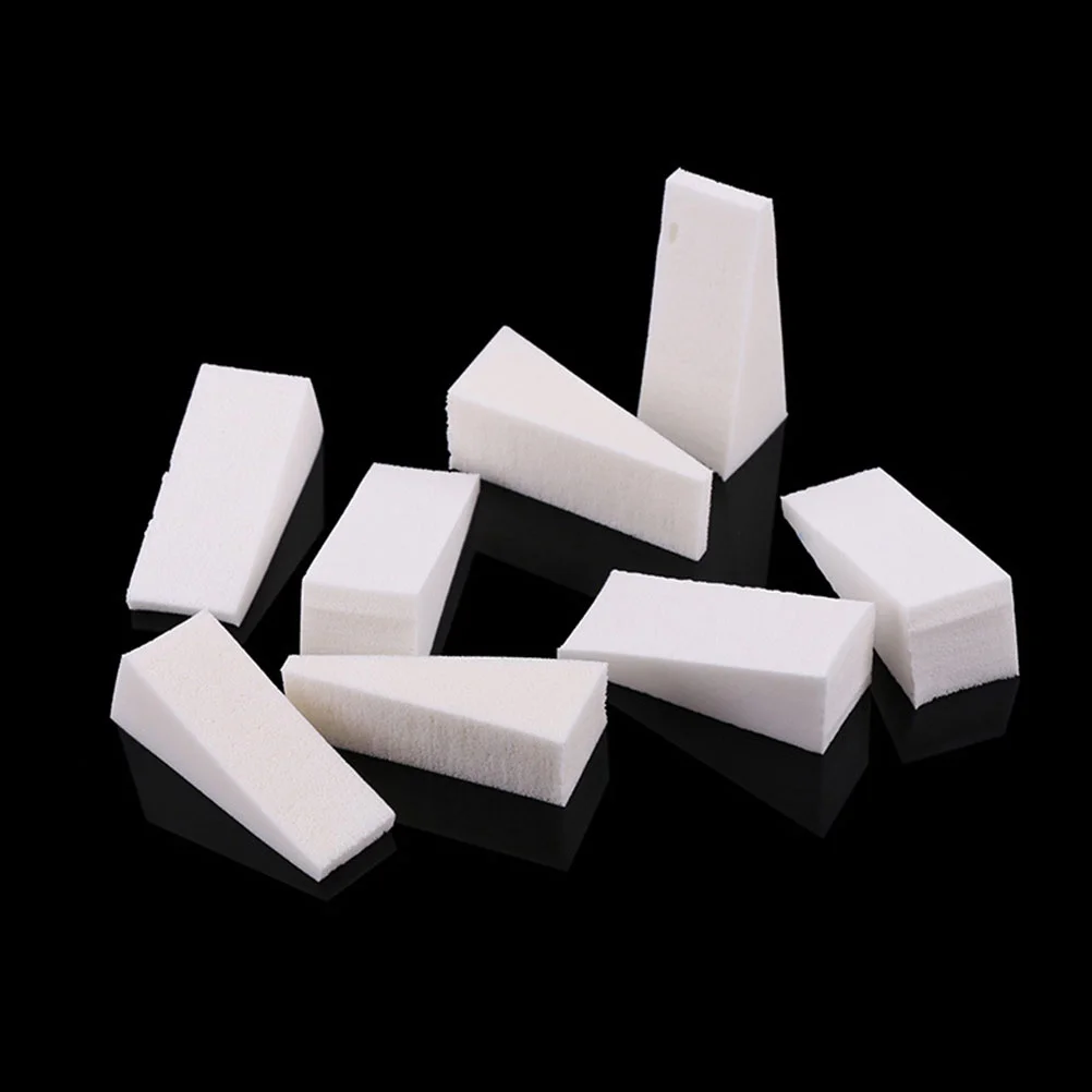 48 Pcs Mini Puff Nail Sponge Wedges Applicator Painted White Gradient Miss