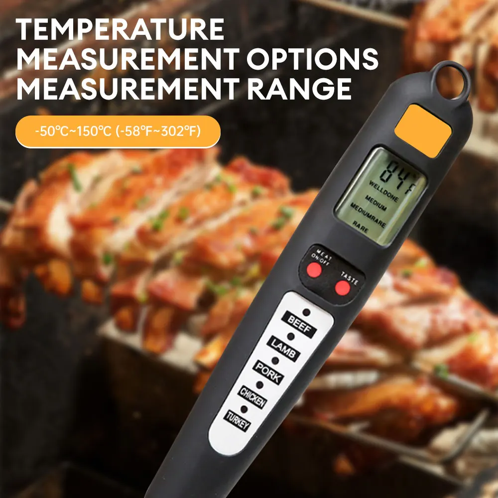 304 Stainless Steel Electronic Thermometer with Double Fork for Kitchen Barbecue - Accurate Food Cooking Temperature Probe
