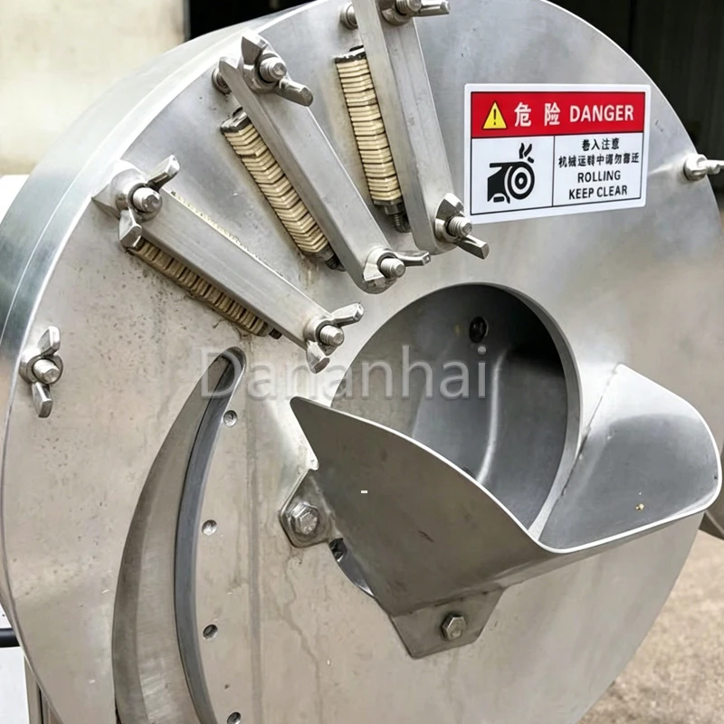 

Industrial Electric Fully Automatic Vegetable Slicer for Potato Cucumber Garlic Ginger - Commercial Kitchen Appliance