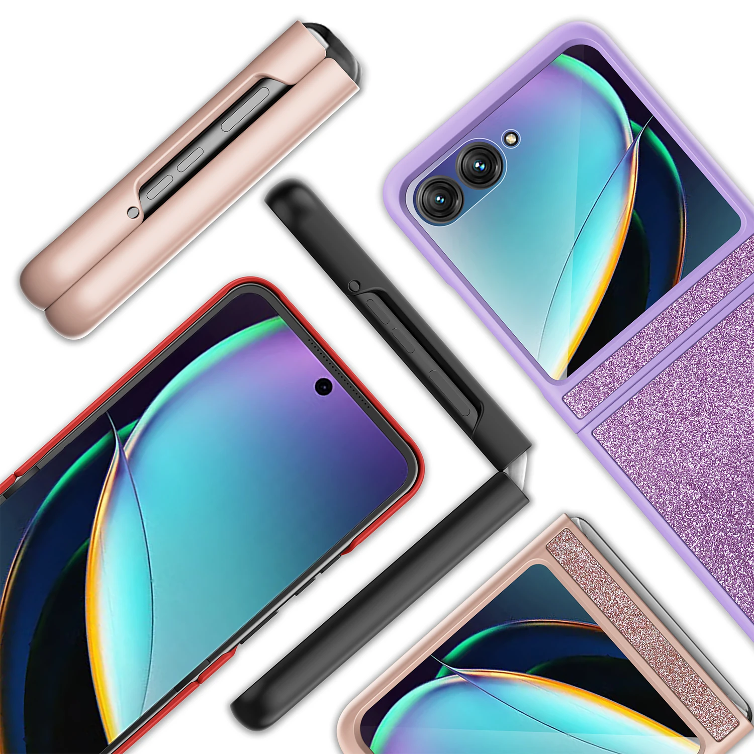 For Moto Motorola Razr 50 Luxury Thin Sparkling Matte Colorful Shock Proof Protection Phone Case Cover_voghion.com