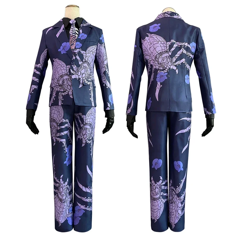 

Tokyo Anime Ran Haitani Cosplay Costume Spider Suit Pants Shirt Tie Gloves Daily Wearing Halloween Christmas Gift