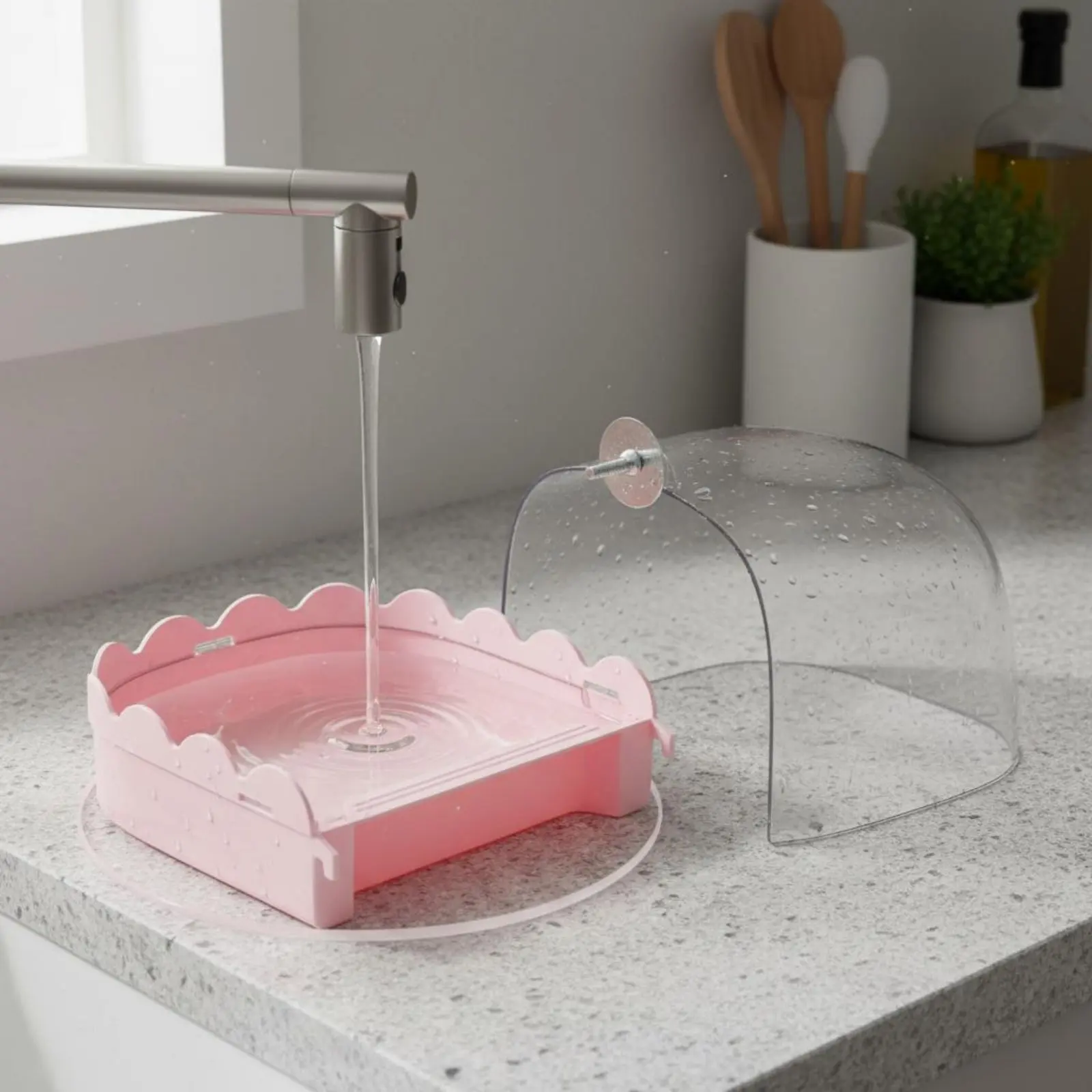 Transparent Avian Bathing Tub Large Capacity Avian Bath Box Pet Supplies Secure Mount Long-Lasting Material for Cockatiels