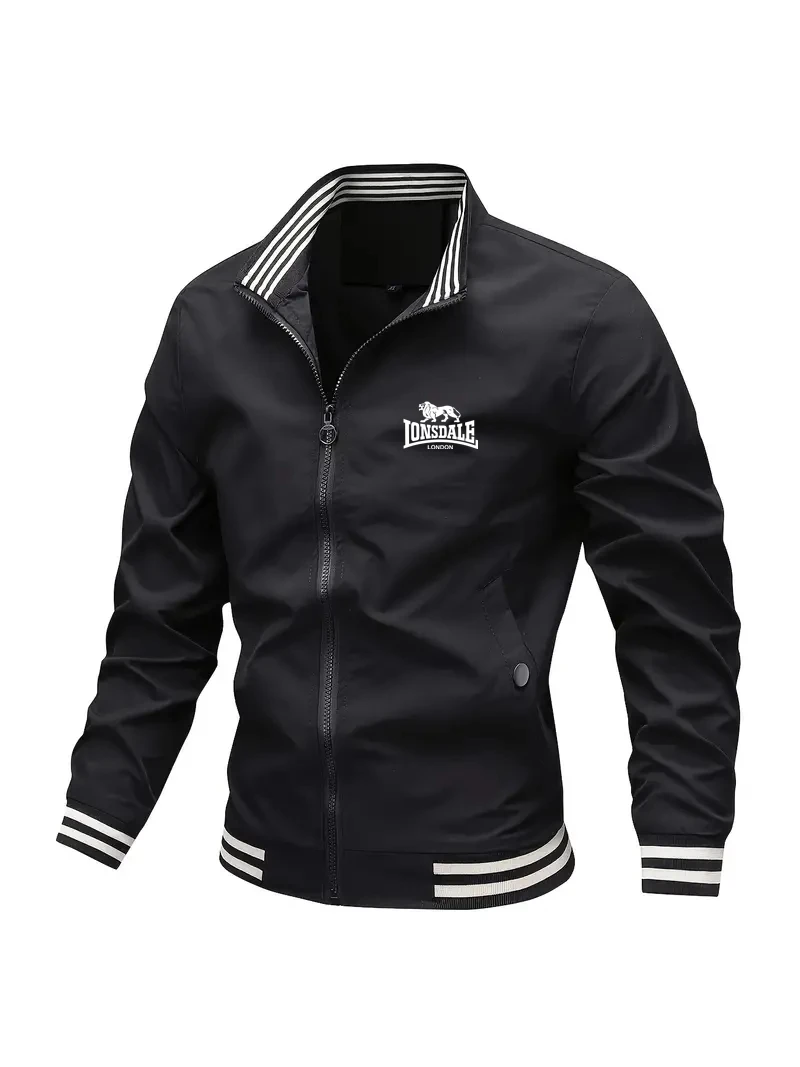 

2024 LONSDALE Logo Pilot Stand Collar Jacket Men's Casual Loose Baseball Jacket The latest spring fashion high quality jacket