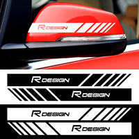 2PC Car Styling Rearview Mirror Sticker Badge Auto Accessories For Volvo RDesign V40 V60 V50 S40 XC70 C30 C70 C40 S70 S90 S80 T4