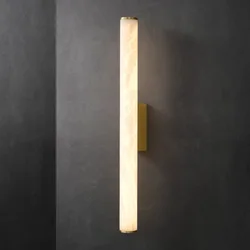 Long Strip Minimalist All Copper Marble Wall Lamp Modern Light Luxury Living Room Grand TV Background Wall Hallway Bedroom Lamp