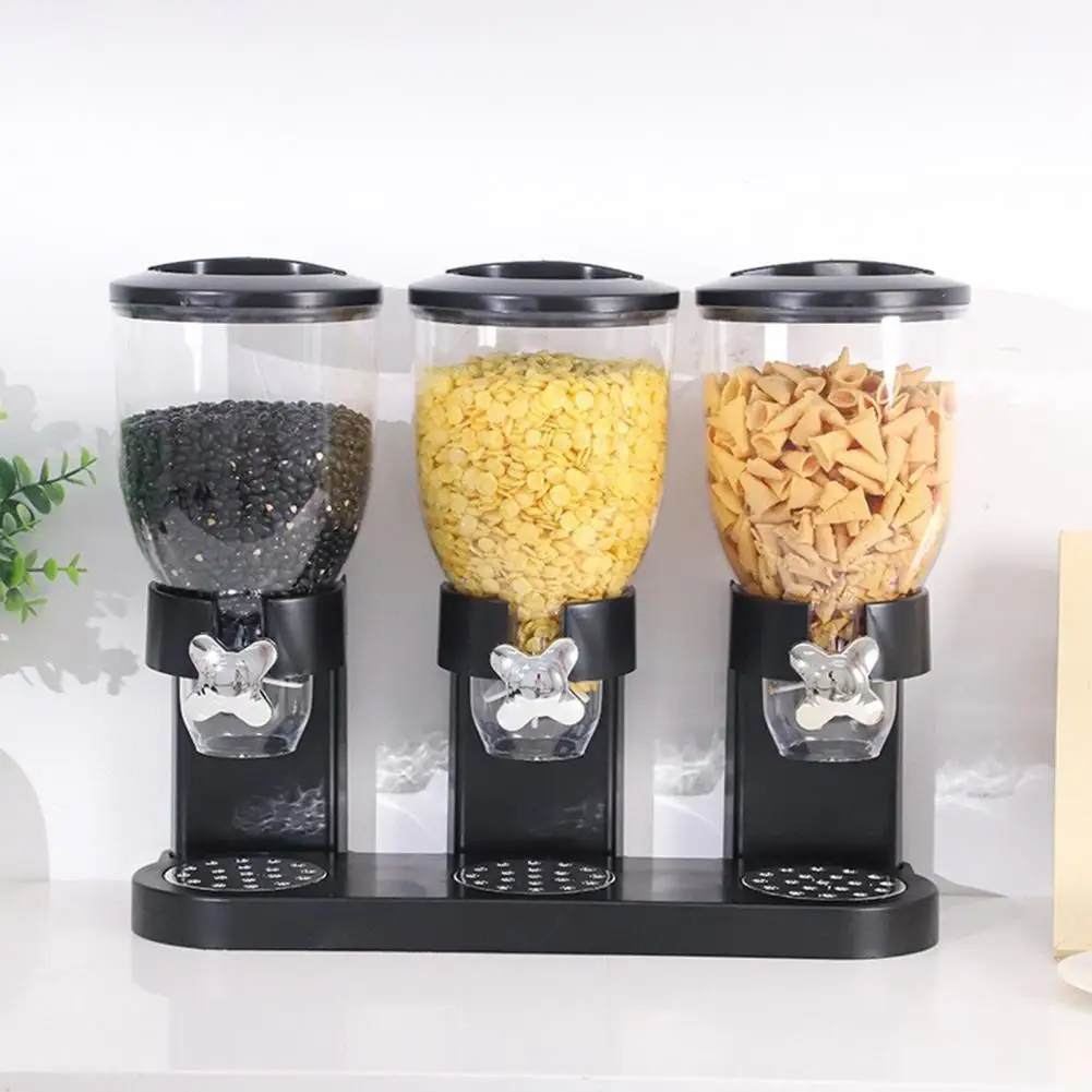 Tarro de comida de fácil instalación, contenedor de alimentos sin Bpa, dispensador de alimentos secos, tarro de almacenamiento transparente para cereales, dulces, fácil
