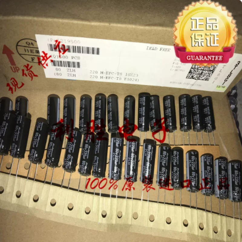 10PCS-100PCS 220UF 80V Japanese Ruby RUBYCON capacitor 80V220UF 10 * 23 ZLH high-frequency low resistance