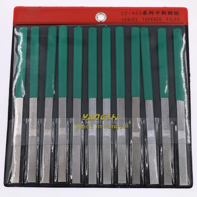 PTF-10 CF-400 Diamond File Flat Taper File Alloy Needle Files Jewelry Making Tools Metal Polishing Grinding Sanding Accessories