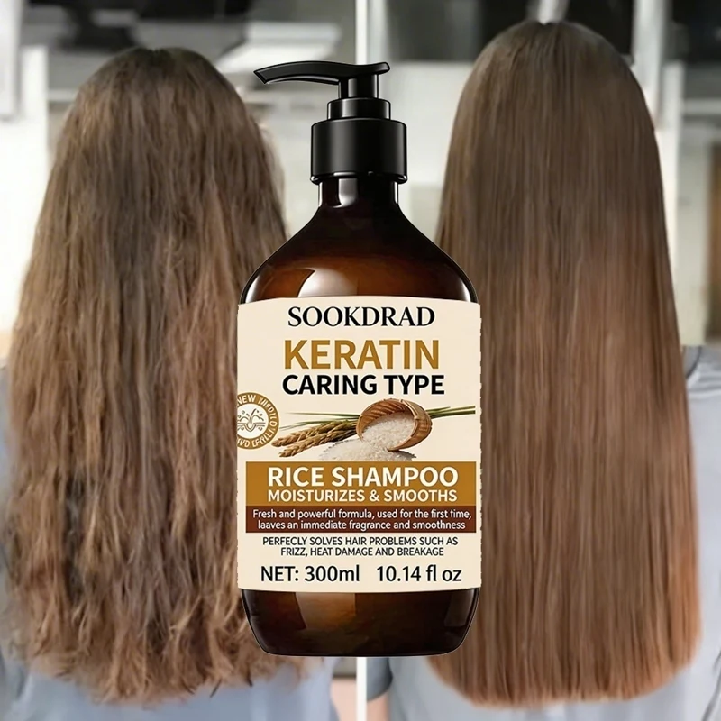 Keratin Rice Shampoo, Locks In Moisture, Reduces Breakage, For Thirsty Dry Hair