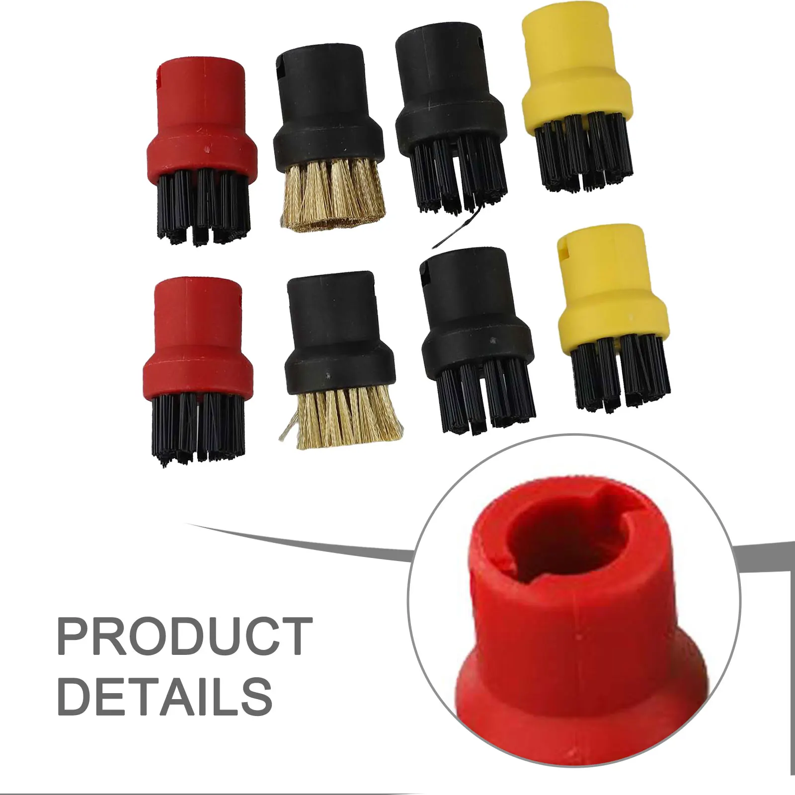 Juego completo de cepillos y boquillas para limpiadores a vapor Karcher SC1 SC2 SC3 SC4 SC5 SC7, incluye 6 cepillos de nailon y 2 cepillos de acero inoxidable