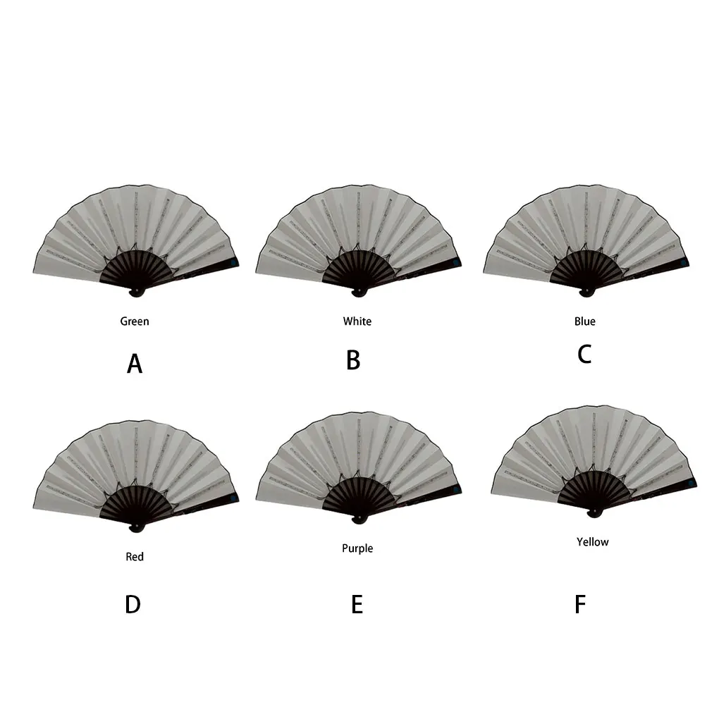 ABS Flashing Folding Fan For Trendy Electronic Music Festivals Ins Glowing Bouncing Disco Fan