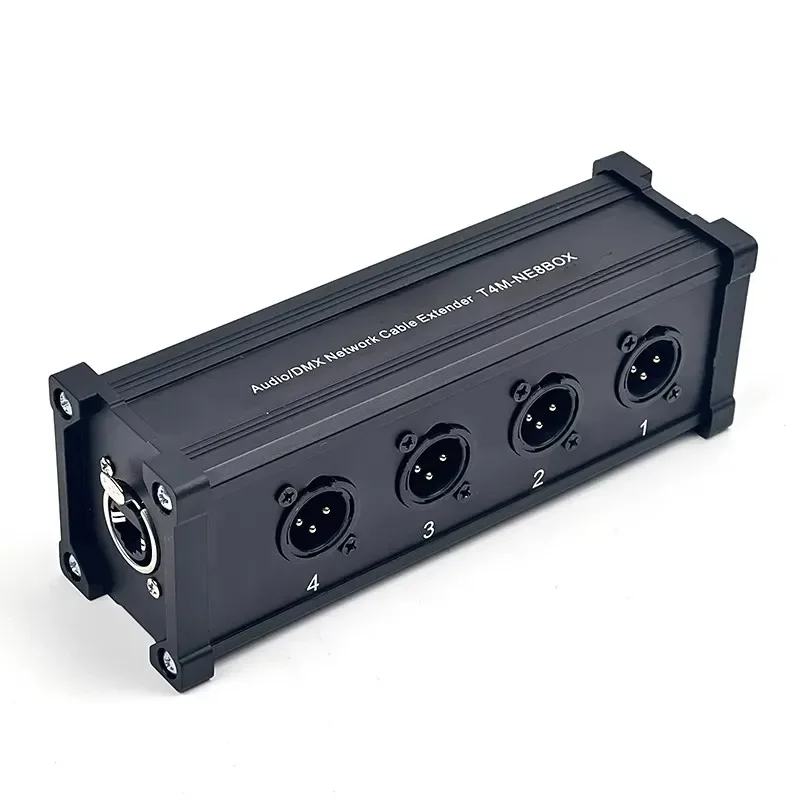 DMX RJ45 CAT6 Female To 4 3Pin XLR Male Connectors Cable Converter Audio Signal Transmission Adaptor