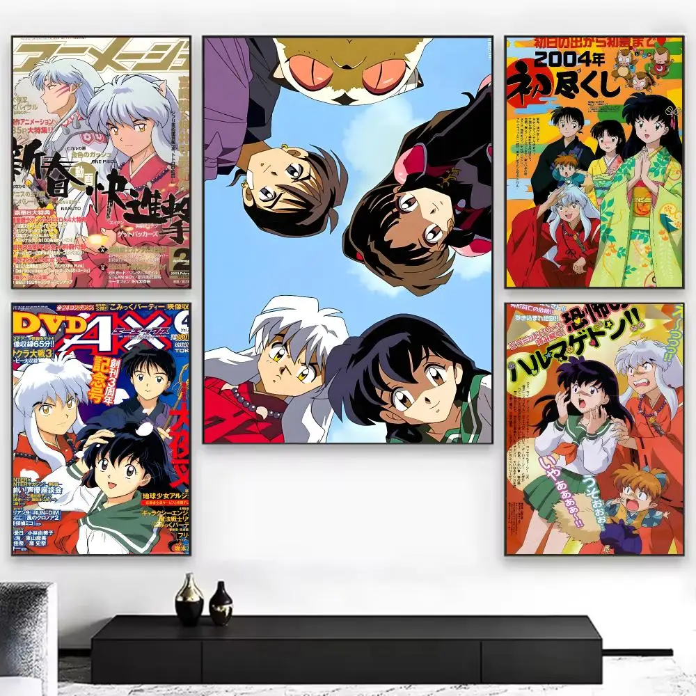 Classic Anime I-inuyasha Poster Chic Aesthetic Self-Stick Wall Poster Bedroom & Dorm Room Decor