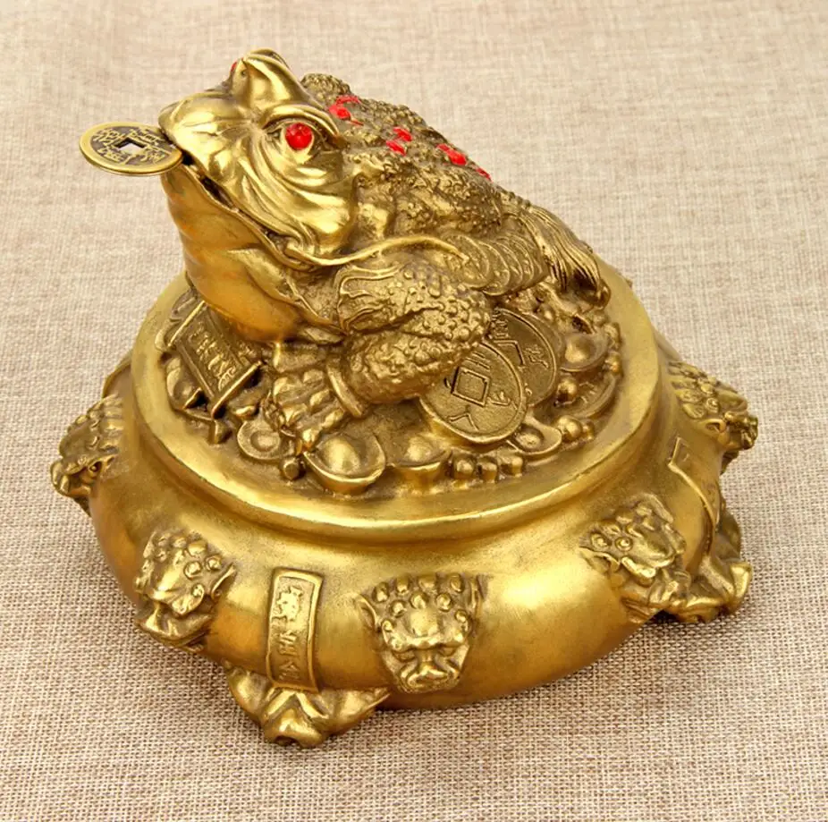 

Pure copper, Golden Toad, decoration, wealth, fortune, three feet big cicada, geomantic omen.