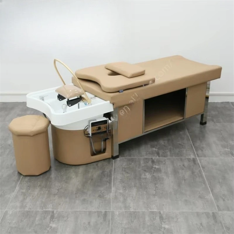 Professional Modern Salon Equipment Shampoo Chair Head Spa Head Thai Massage Shampoo with Steamer Bed