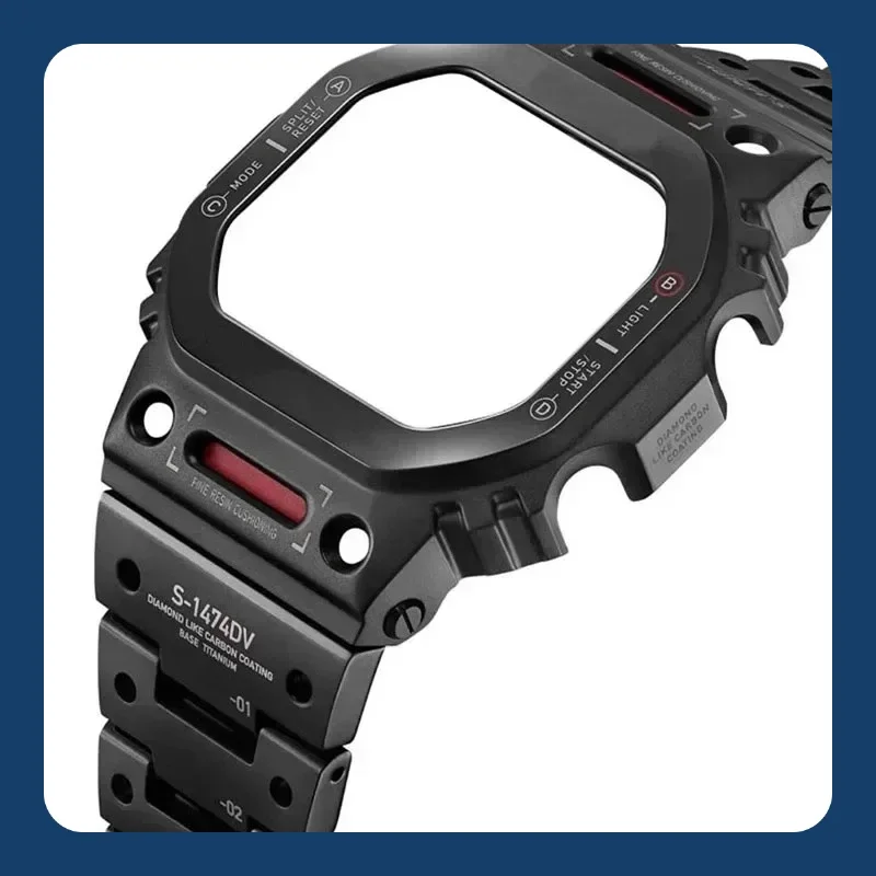 Titanium Modificatie Kit DW-5600 Metalen Band Case Bezel Set voor GW-M5610 GW-5000 Roestvrij Metalen Stalen Kast voor Casioak GLS5600