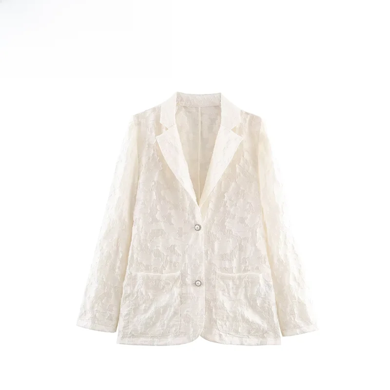 

Осенняя новинка: Модная женская блузка-жакет ZR для повседневной носки, с вышивкой, универсальная, для деловых встреч, из полиэстера