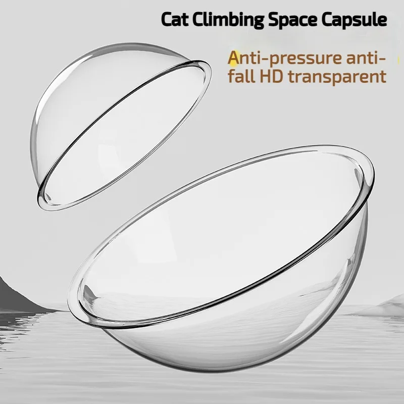 Space Capsule Cat Bed Nesting Bed Pet Supplies Indoors Outdoors Transparent Capsule Dome Cover Kitten Nest for Lounging Pets