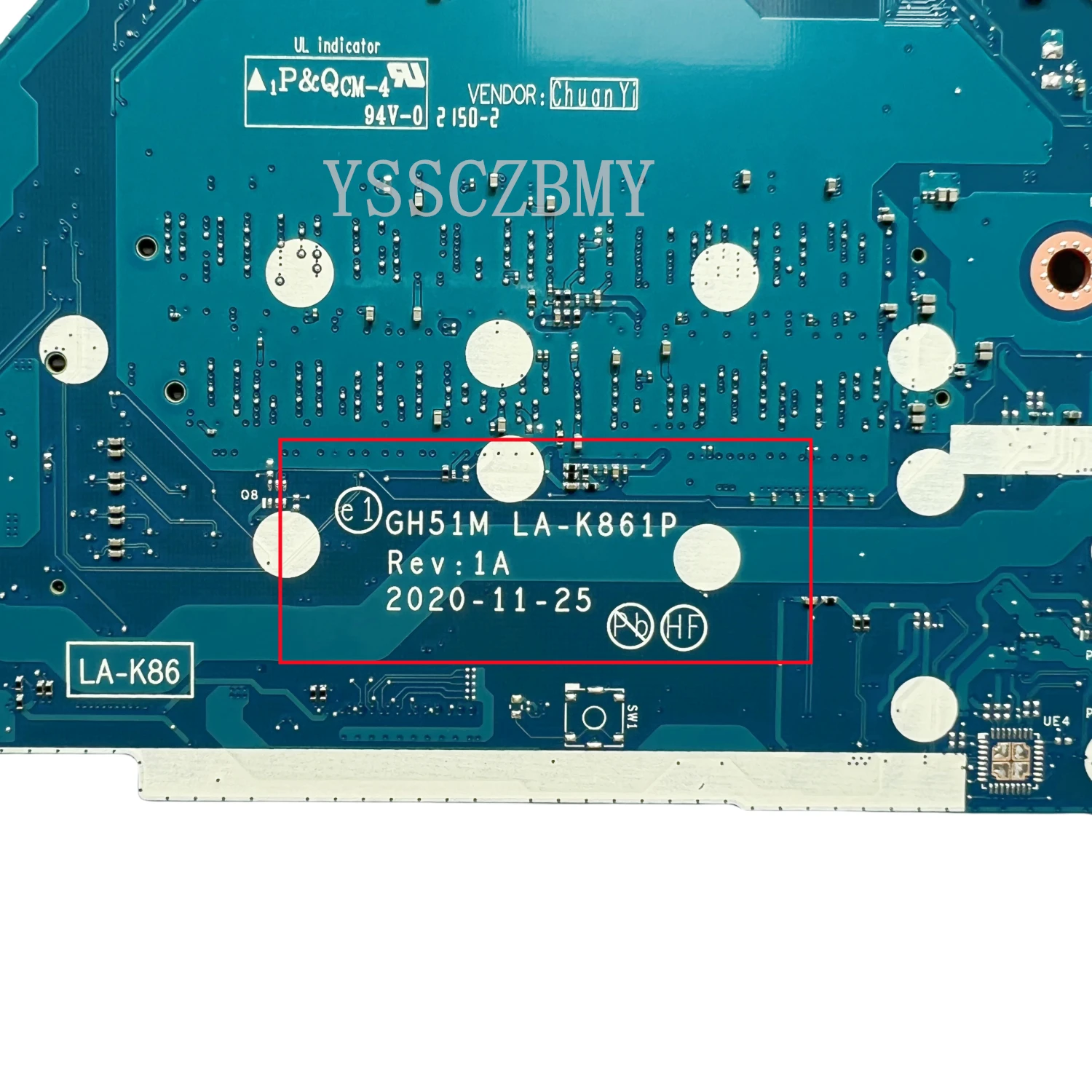 Placa-mãe gh51m LA-K861P para acer nitro 5 AN515-55 placa-mãe de