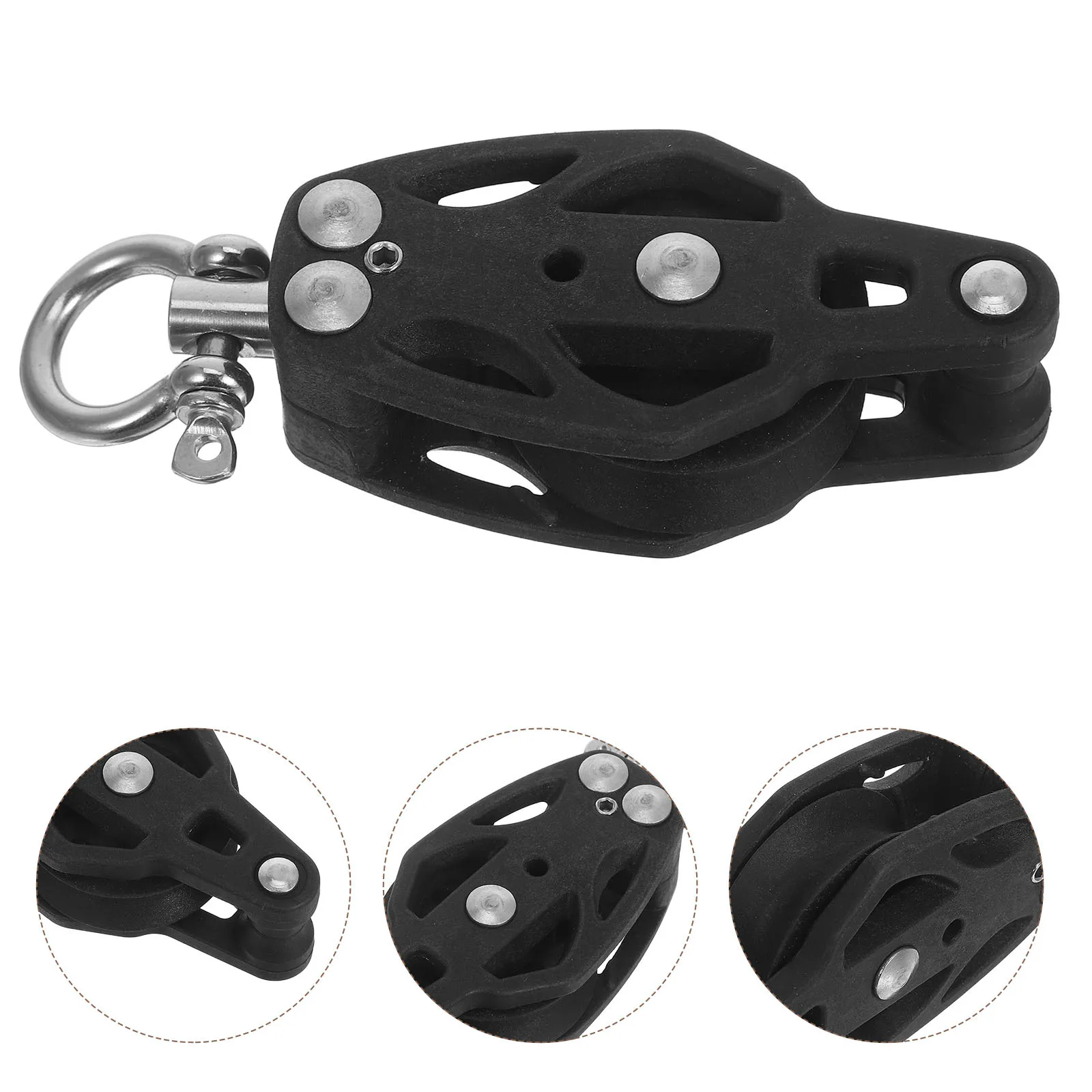 

Single Pulley Block Marine Grade Nylon Wheel Bearing Guide for Boat Sailing Kayak Gym Cable Pulley Workout Equipment
