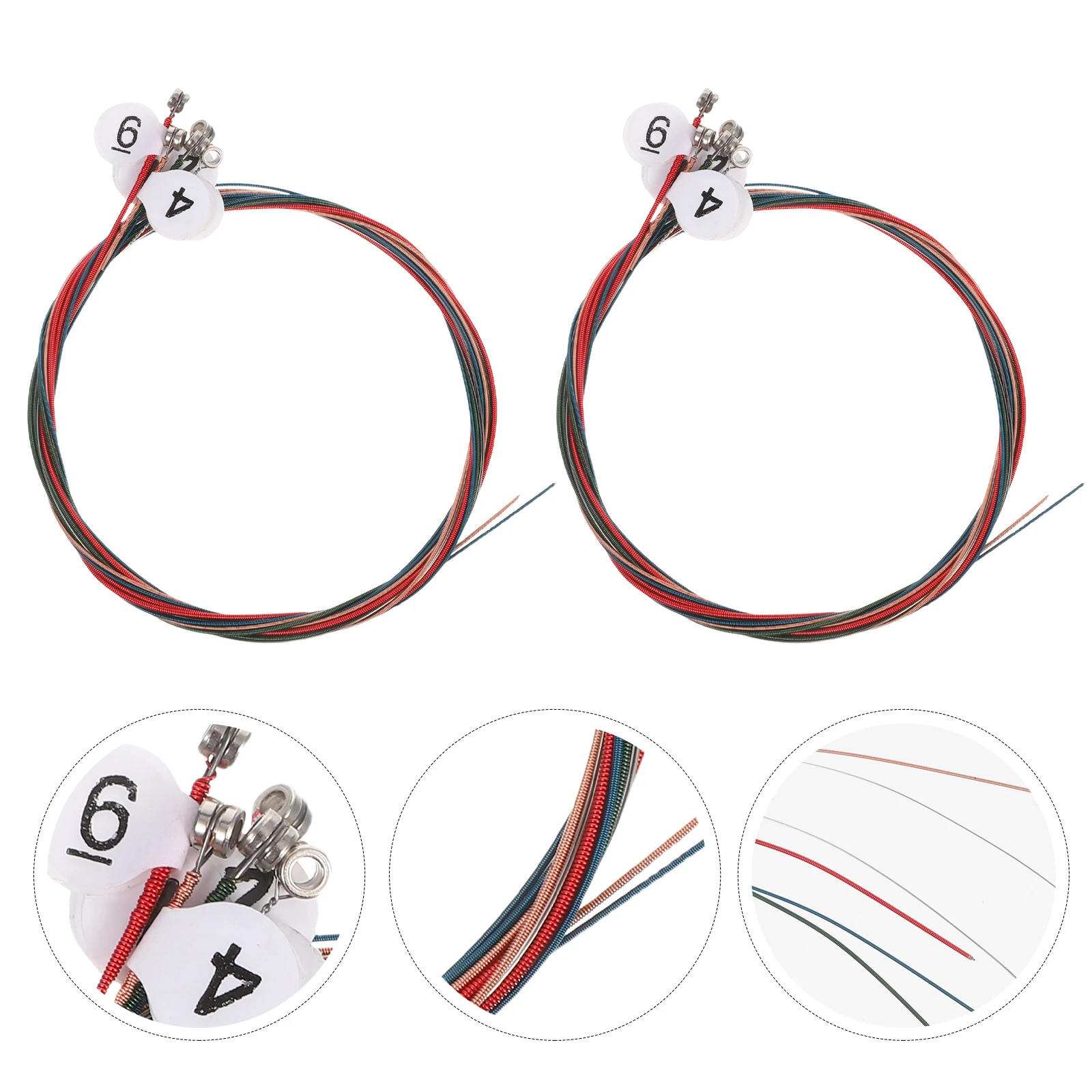 

2 Sets Colorful Guitar Strings Repair Accessories Spare Brass Replacement Supplies Plastic
