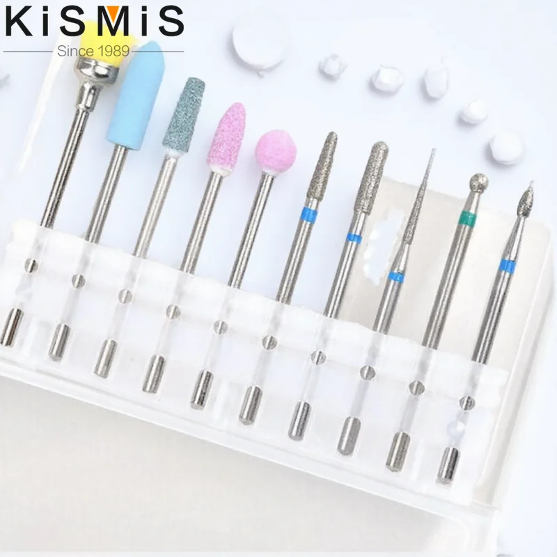 

10pcs Professional Electric Nail Drill Bits Manicure Set Gel Polishing Tools Rotary Burrs Cutters