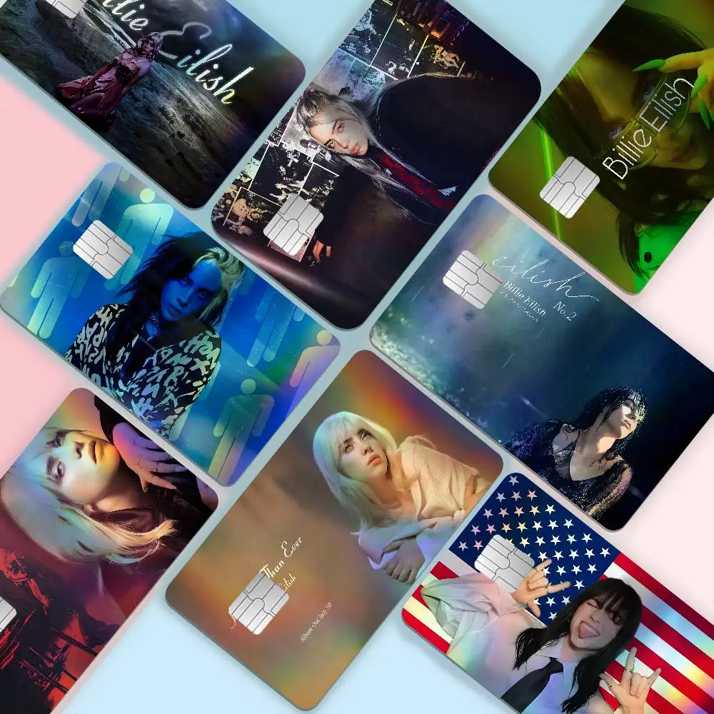 Pop Singer B-BillieS Laser Shiny Bank Card Stickers Waterproof Removable DIY Personal Decoration