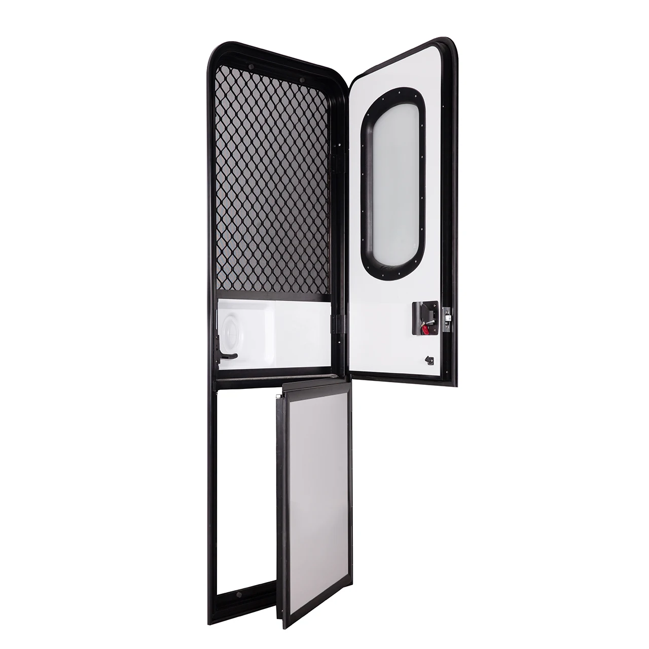 

High Tensile Aluminum Profile Double-opening RV Door Up-down Style 620*1800mm Double Doors for Caravan Motorhome Custom Sizes