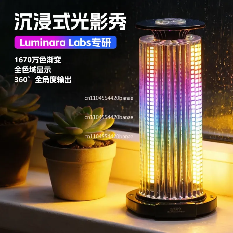 RGB voice-activated music pickup light LED rhythm spectrum gas atmosphere light living room car desktop 4D panoramic 360 °