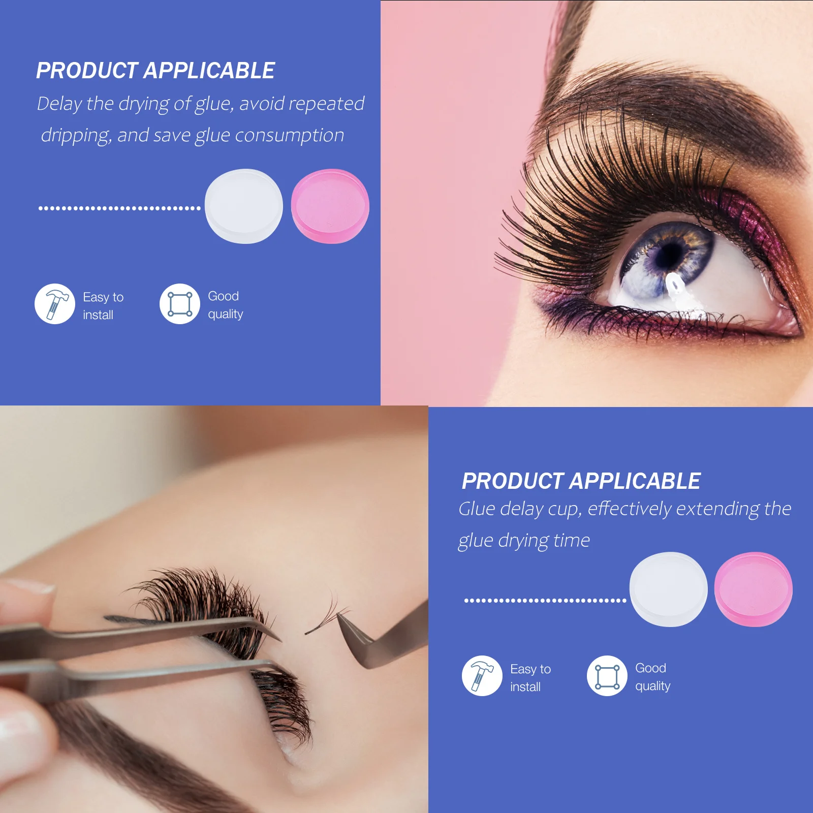 

200Pcs Professional Lash Glue Holder Eyelash Extension Tool Precise Grafting Lash Glue Cup Set Eyelash Extension Holder