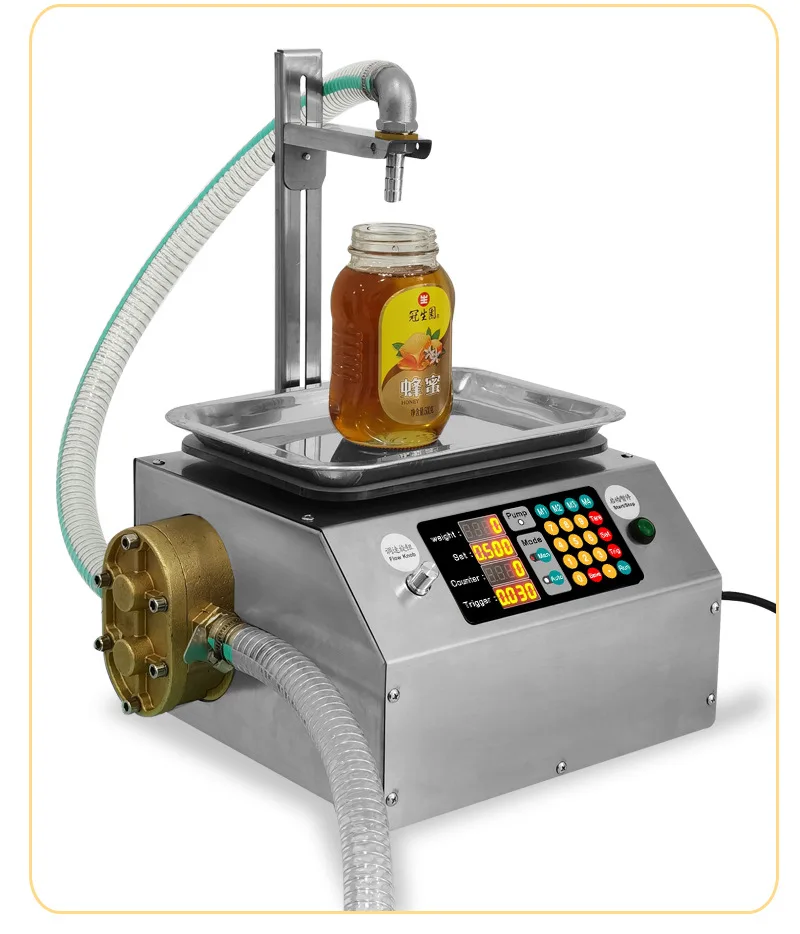 Full Automatic Sub Weighing Filling Machine Honey Sesame Paste Edible Oil Glue Viscous Liquid, liquid filling machine