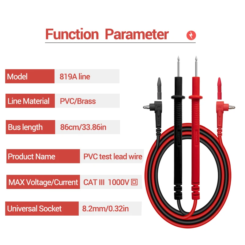 AMITOU PVC Test Leads for Digital Profesional Multimeter Voltage Tester Line Multimeter Cable Electrician Tools Accessories